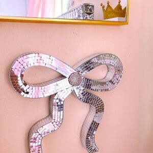 Mirror Mosaic Bow Wall Decor